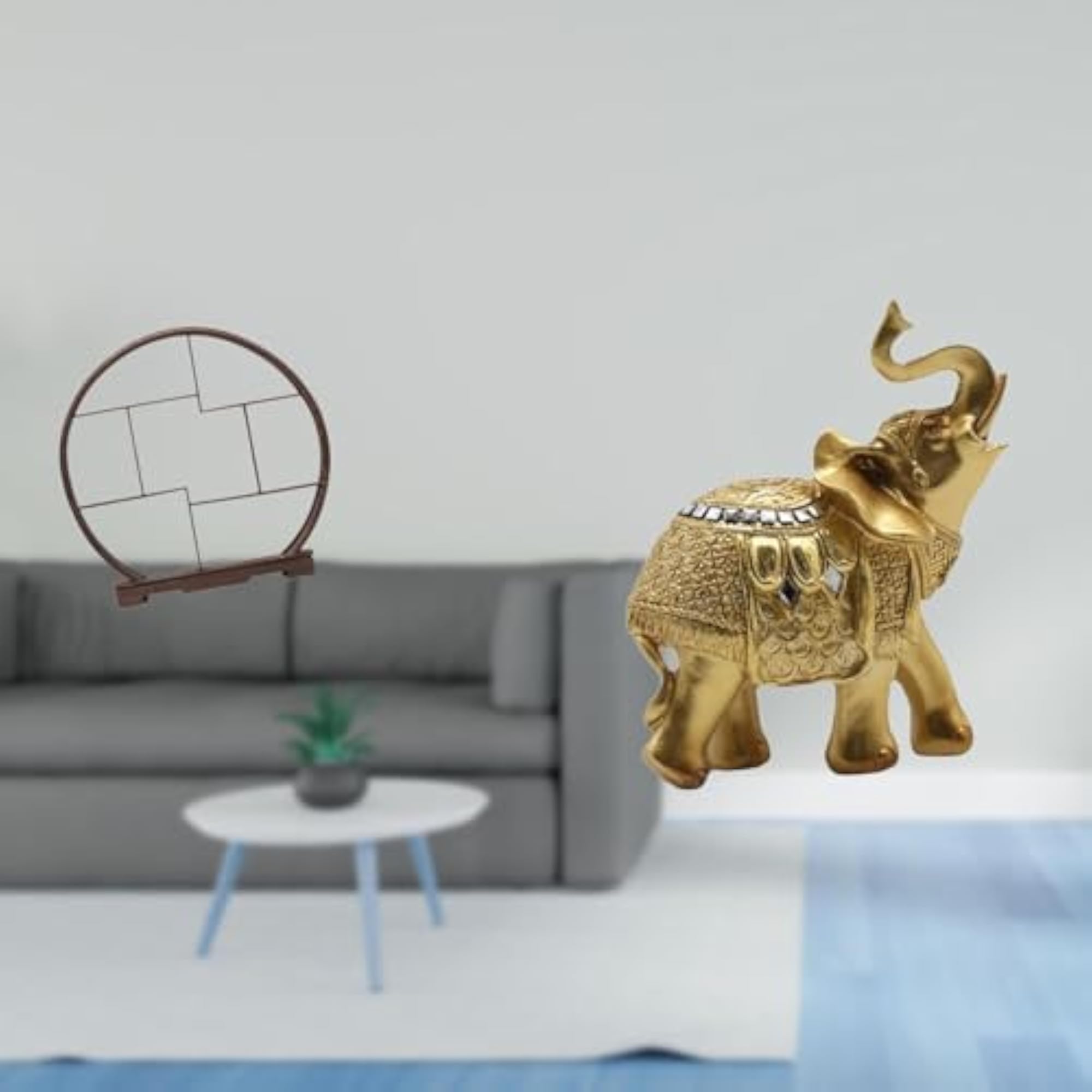Wooden Elephant Display Stand Organizer for Home Decor